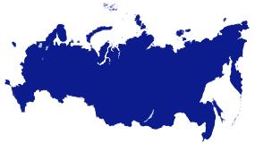 Карта России тёмно синего цвета без обозначений