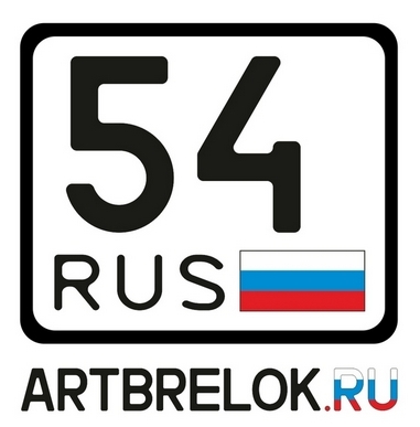 Аватар с номером региона 54 rus и  названием сайта artbrelok.ru